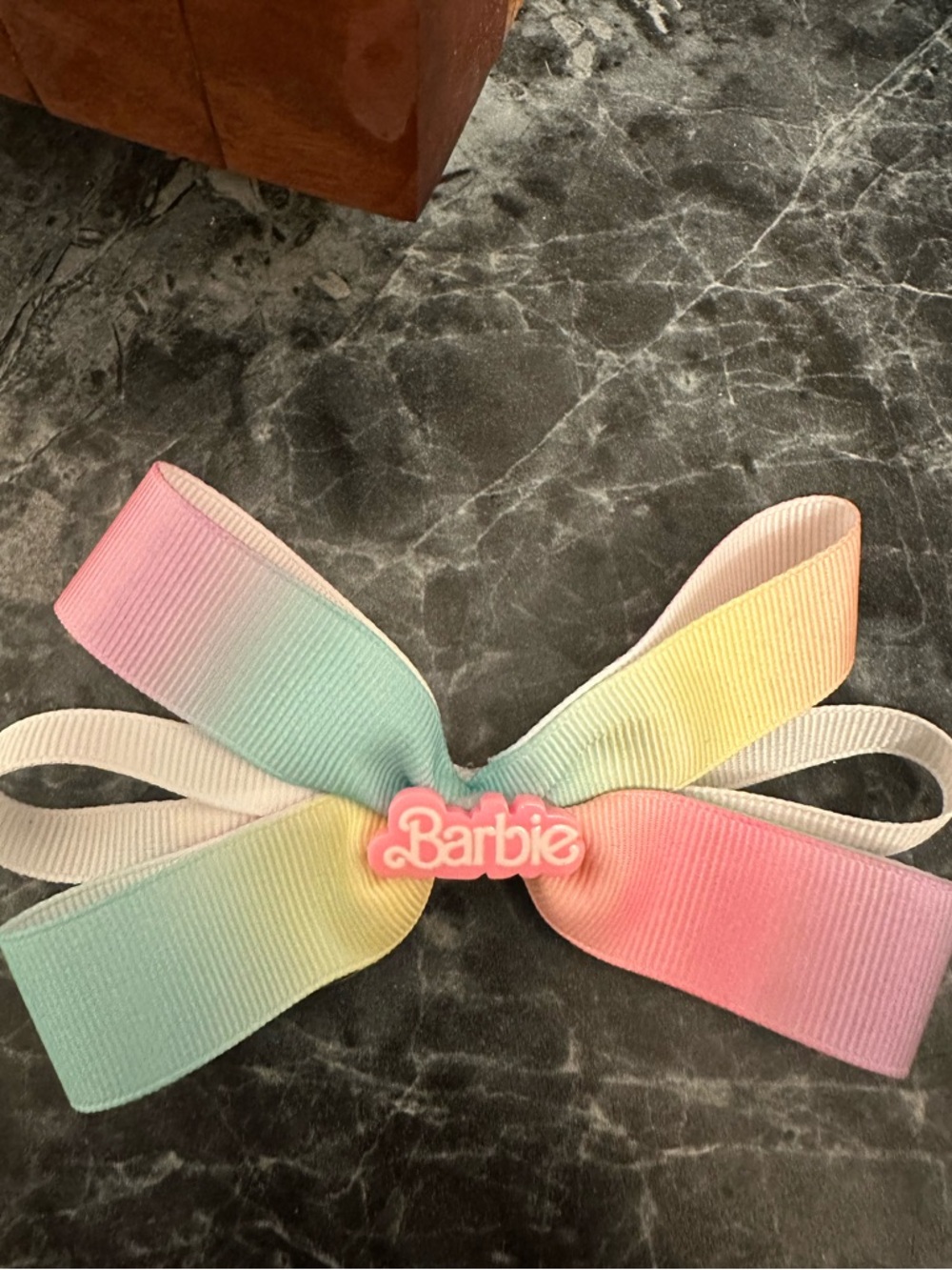 Barbie Pastel Rainbow Ombre Bow with Logo